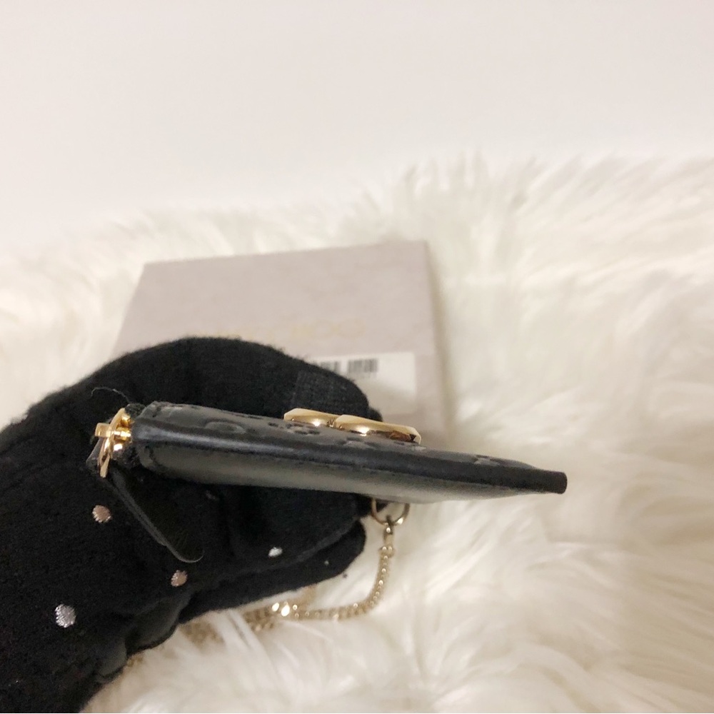 Authentic JIMMY CHOO Black Monogram Embossed Leather JC Logo Chain Card … - Picture 7 of 12